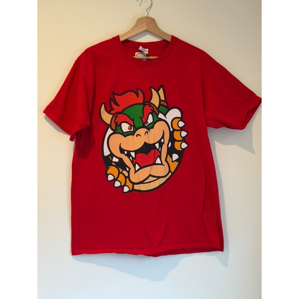 Official Nintendo Super Mario Bros. Bowser Graphic T-shirt, Red, Size L